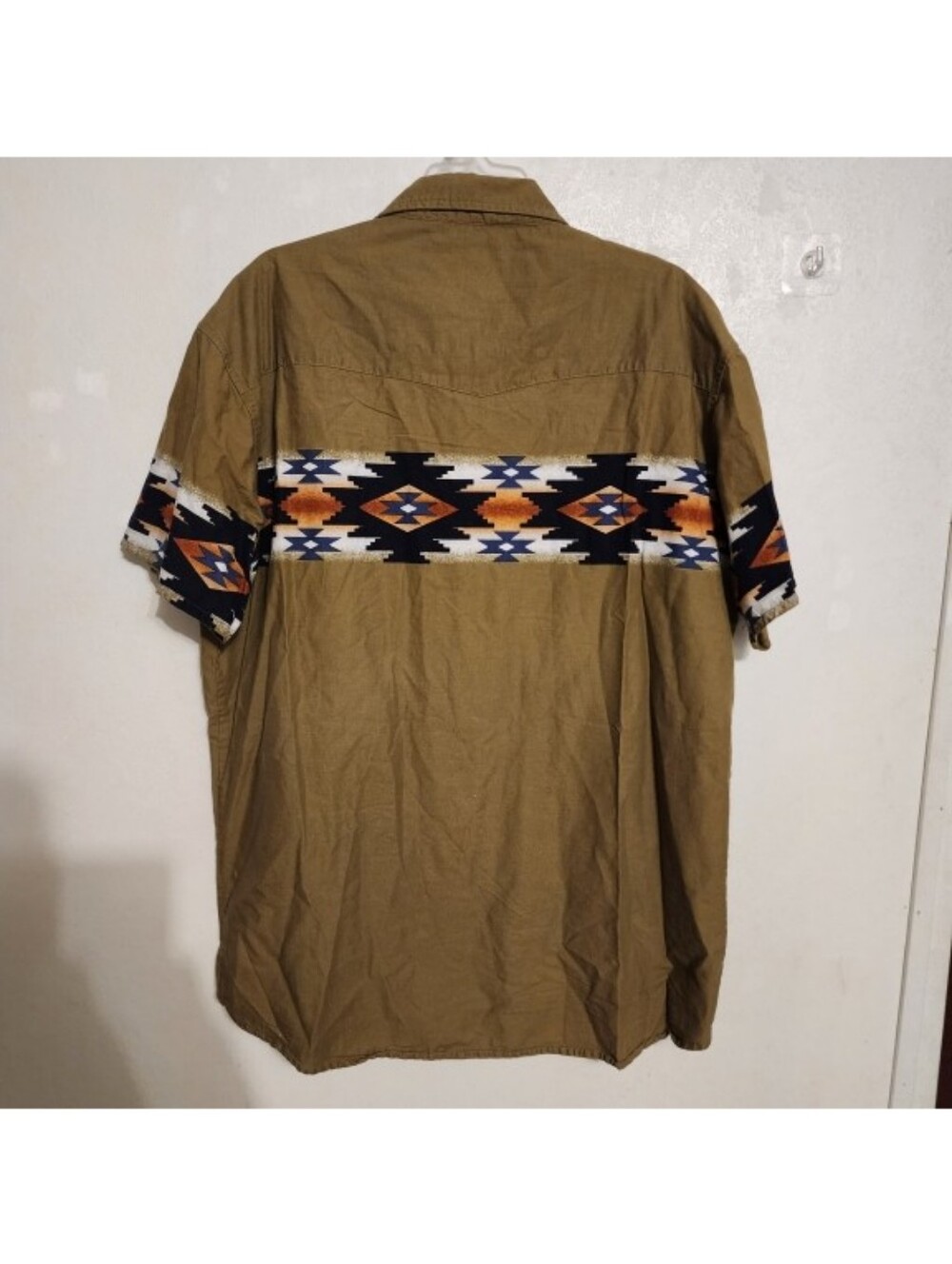 Vintage Wrangler Rustler Center Southwestern Aztec Print Short-Sleeve Snap XLT - Picture 10 of 10